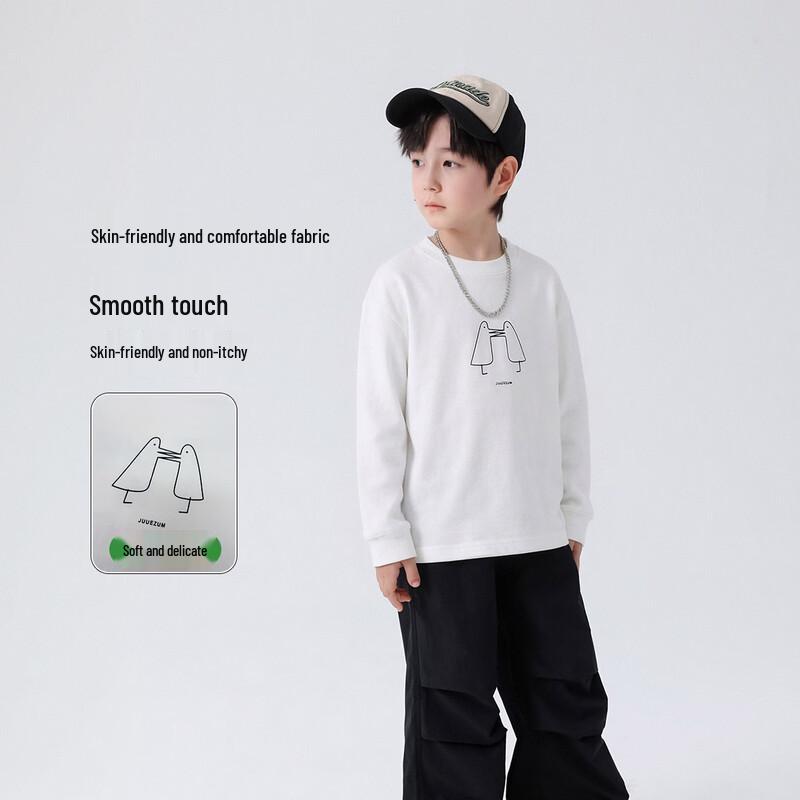 Kids' Cotton Long Sleeve Round Neck T-Shirt
