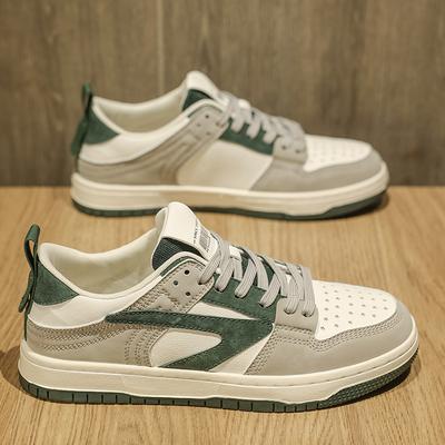 Heren schoenen 2025 nieuwe leer trend lage sneakers retro ademend deodorant veelzijdig sport- en vrijetijds board schoenen heren