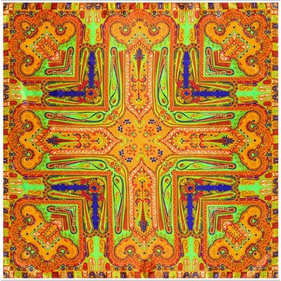 

90cm Square Fashion Silk Women Scarf Cashew Floral Print Square Scarves Wraps Luxury Brand Super Large Gift Shawls 90X90CM