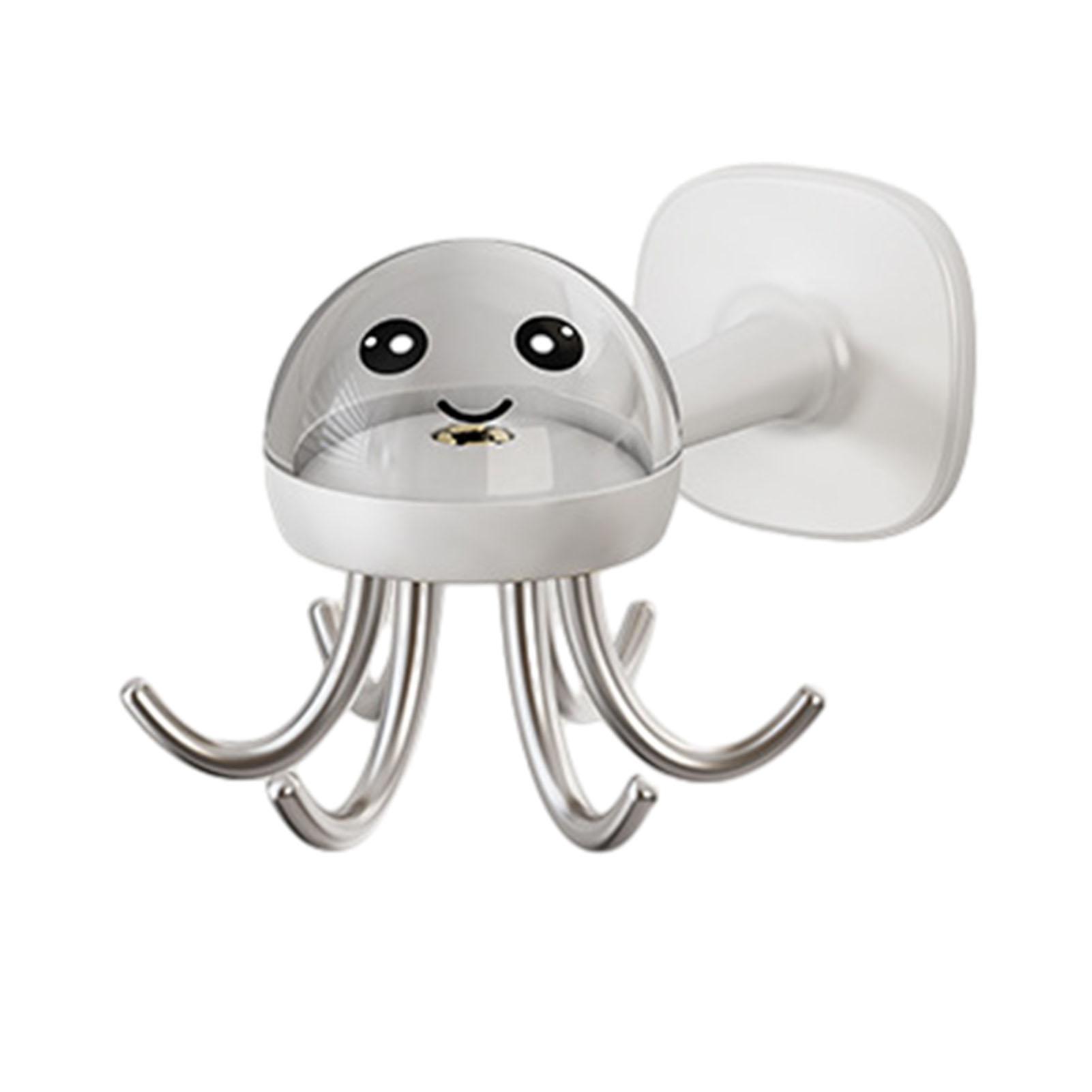 

Вращающийся на 360 ° держатель для кухонных принадлежностей, самоклеящиеся многофункциональные крючки с шестью лапками, держатель для кастрюль и ложек, кухонная стойка для хранения, органайзер белый