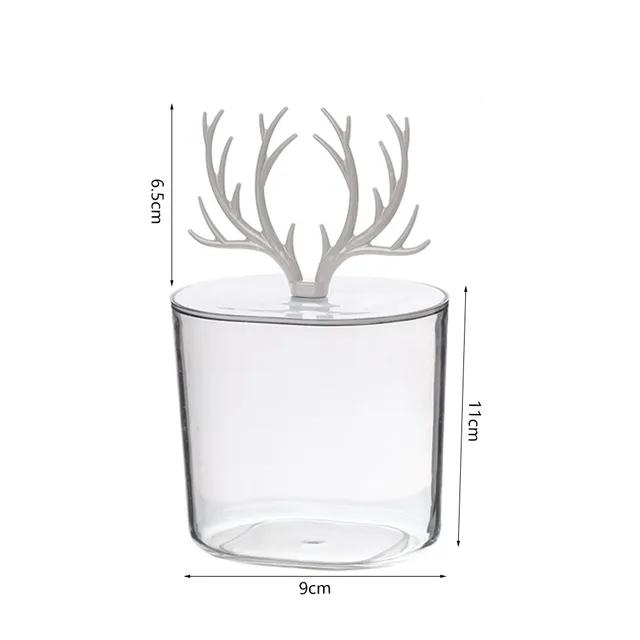 New Makeup Cotton Pad Organizer Storage Box For Cotton Swabs Rod Cosmetics Jewelry Bathroom Qtip Container with Bamboo Lid