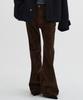 Diaeneseualumeon Embossed Washed Corduroy Flare Pants Brown
