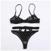 Moda feminina sexy terno de duas peças tubo superior sem fio sutiã sexy calcinha