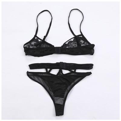 Moda feminina sexy terno de duas peças tubo superior sem fio sutiã sexy calcinha