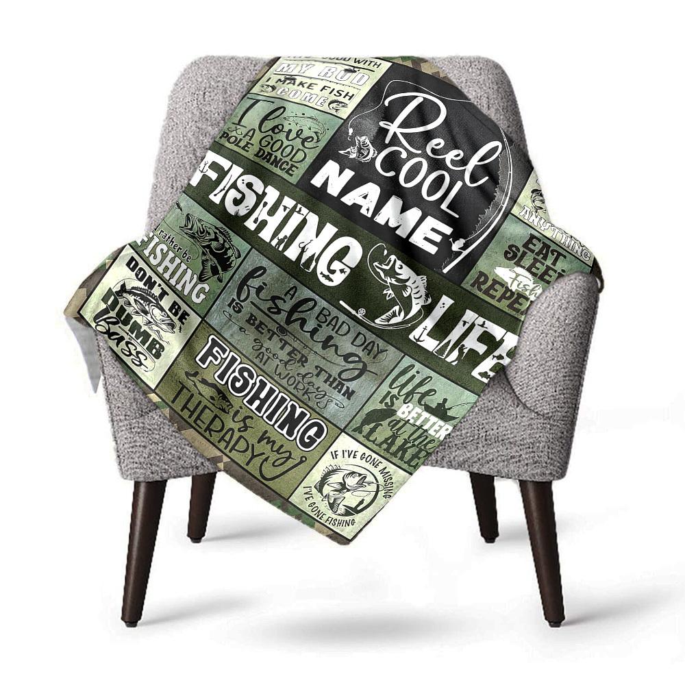 Fishing Life Home Customize Your Name Blankets Cozy Soft Lightweight Allseason Multipurpose Blanket For Picnics Sofas Offices Beds Living Rooms