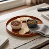 Solid Snack Tray Round Food Tray Versatile Dessert Tray  Dining Table