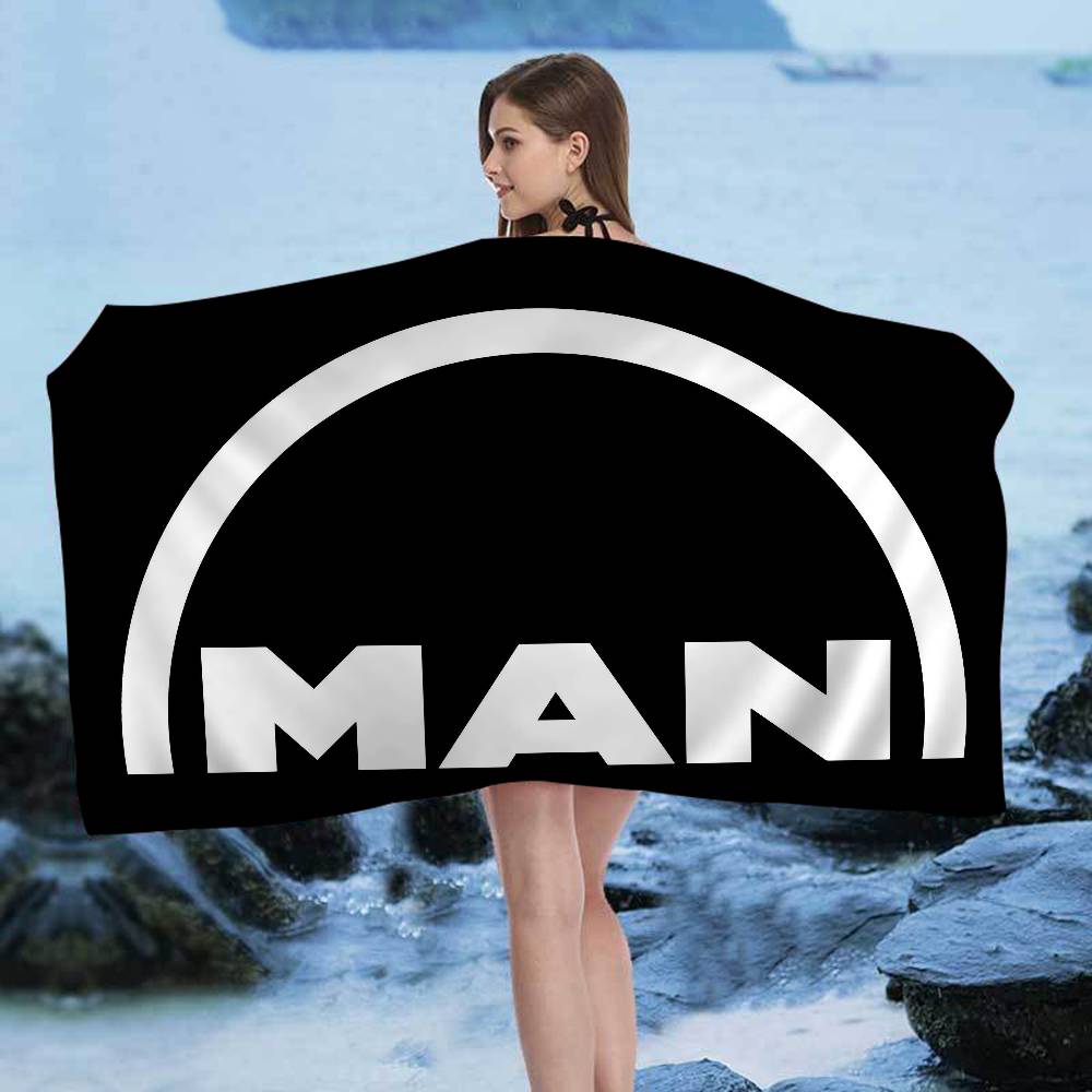 M-Man Truck Logo Microfiber Beach Towel Absorbent Quick Dry Soft Yoga Swimming Resort Mountain Climbing Towel