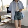 Weißes Kurzarmhemd, Damen Frühling und Sommer Retro Vielseitig Locker und Schlankmachend Hemd Top