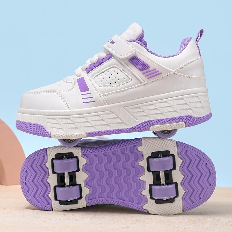 KIDS Four Wheel Skate Roller Shoes Sneakers Four Wheel Skating Shoes Children's Shoes Double Wheel Skating Shoes