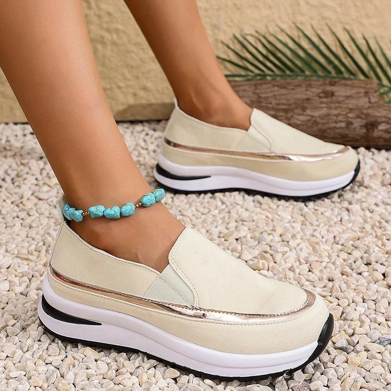 Women's Casual Sports Sneakers Comfortable Slip On Thick Sole Walking Shoes Woman Lightweight Non Slip Platform Running Shoes