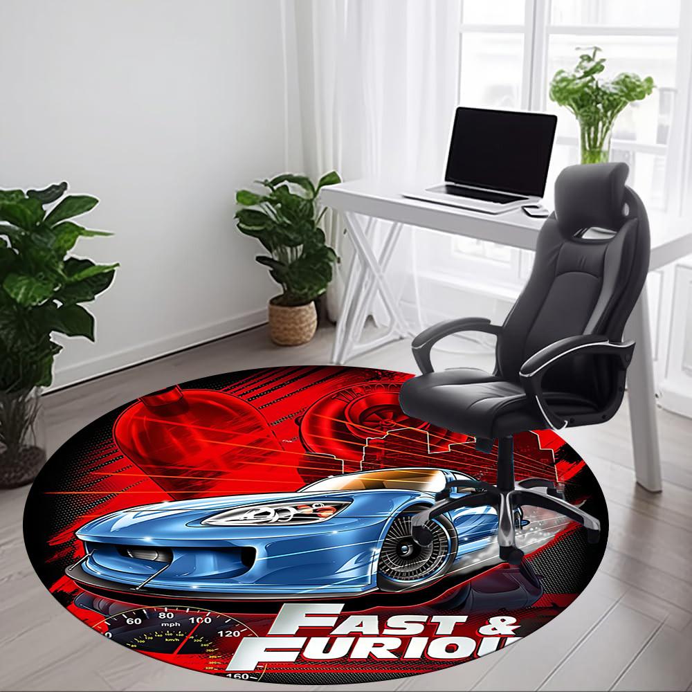 1pc Fast Fusion Office Round Area Rug, Indoor Mat Suitable For Office,Bedroom Living Room Home Decor, Room Deco A0926114