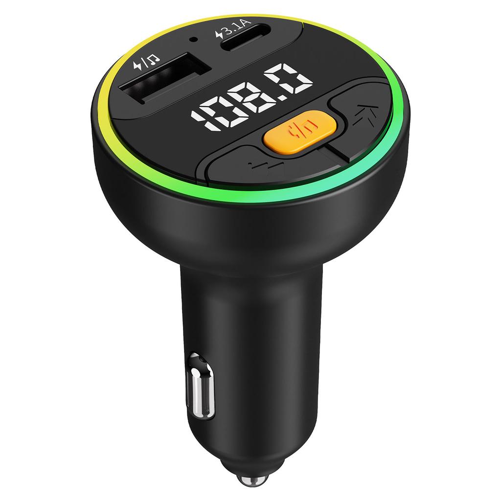 C9 Multifunctional Bluetooth-compatible Car MP3 Player USB Type-C Charger Digital Display FM Transmitter