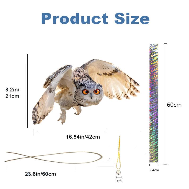 Bird Scarer Reflective Double-Sided Garden Bird Repeller Artifact Reflective Owl For Woodpecker With Sound For Garden Home Yard
