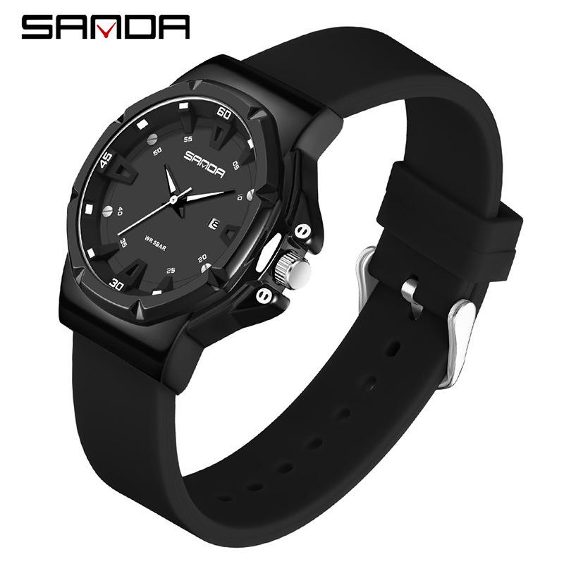 SANDA Quartz Watch Casual Sports with Calendar, Special for Exams and Students