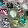 1Box Mini Circular Nail Glitter Wave Point Sequin Colorful Sparkling Nail Charms Nail Decoration Accessories Supplies Nail Art D