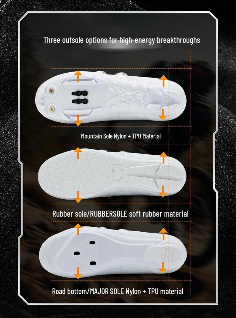 Unisex Cycling Shoes with Double Buckle and Lock, Hard Rubber Sole for Road and Mountain Biking