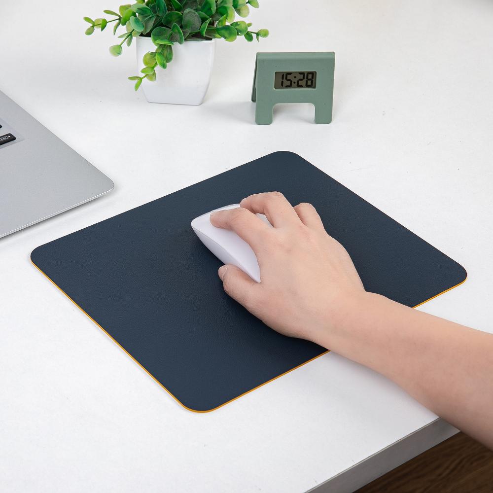 Square Leather Mouse Pad, Small Solid Color Office Desk Mat, Laptop Tablet Leather Mat, Gaming Mat