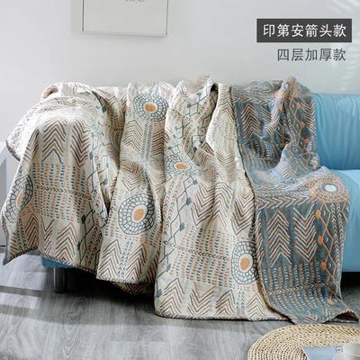 Manta de Sofá de Algodón Estilo Bohemio Cuatro Estaciones Gasa Funda de Cojín de Sofá Manta Toalla Edredón Multiusos Confort