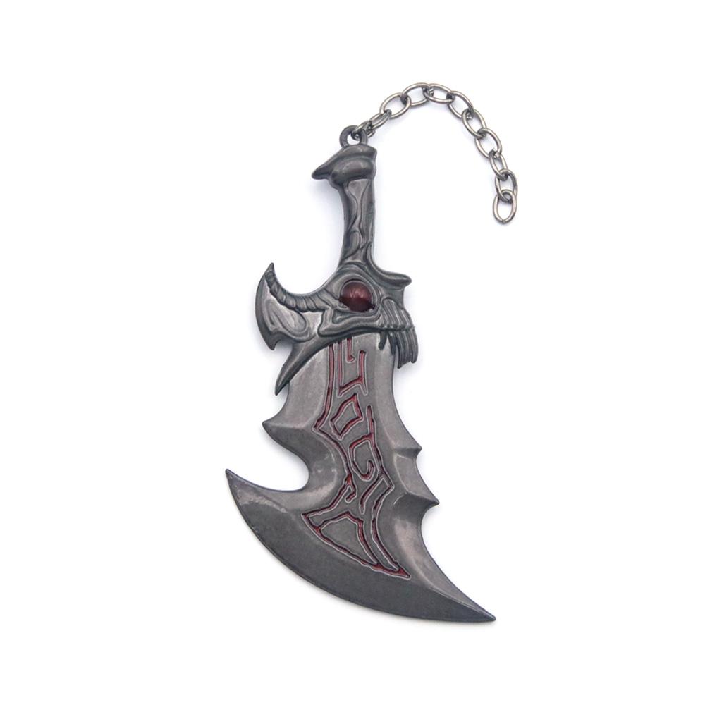God of War Kratos Axe Game Keychain Metal Weapon Model Pendant Key Chain Car Motorcycle Jewelry Accessories Gift