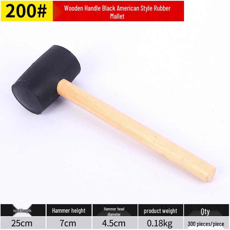 American Style Wood Handle Rubber Mallet - Shockproof Floor Laying & Home Decoration Tool
