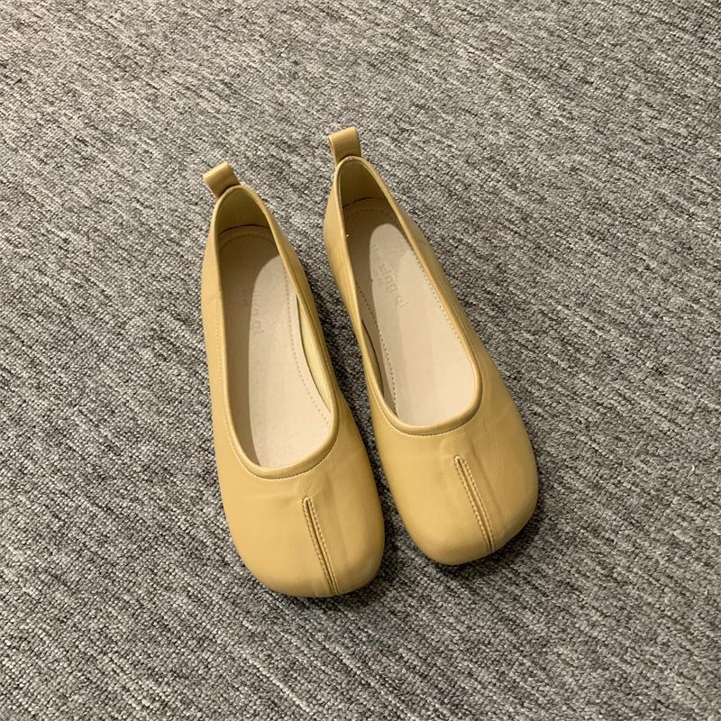 Soft sole Mori retro pig's trotters single shoes women's 2025 summer new French round head flat bottom lady gentle beanie shoes