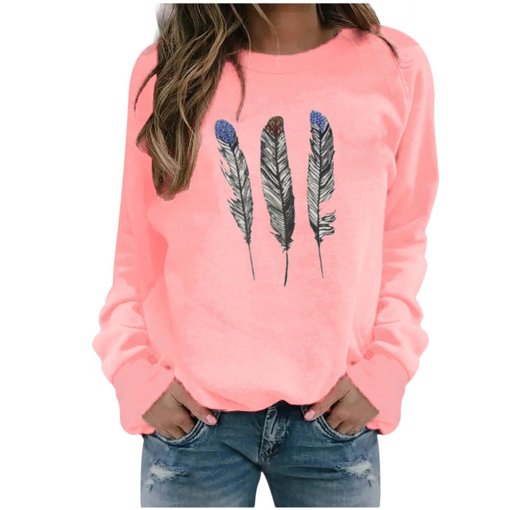 Winter Womens Casual Tops Ladies Print Sweatshirt Blouse Tee Sweater