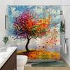 Colorful Tree of Life Waterproof Mildew-Resistant Shower Curtain - Artistic Design for a Vibrant Bathroom Décor Experience
