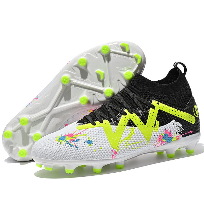 High-top football shoes, male broken DingTalk teen student human grass spike competition training shoes