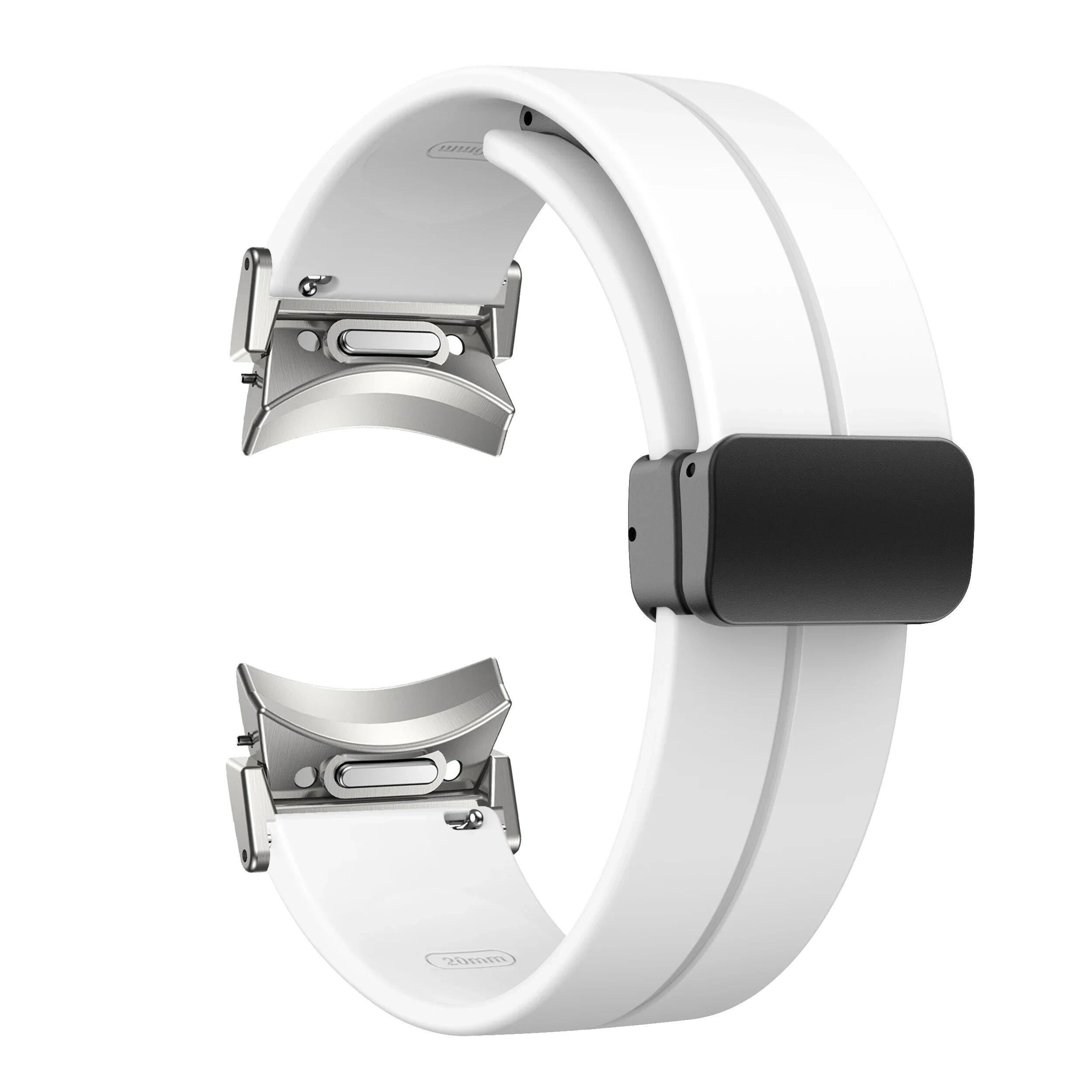 

Магнитный силиконовый ремешок для Samsung Galaxy Watch6 44 мм 40 мм Спортивный ремешок для часов 20 мм Браслет Samsung Galaxy Watch 4 5 6 Classic 43 мм 47 мм Galaxy 6 Clasic 47mm белый