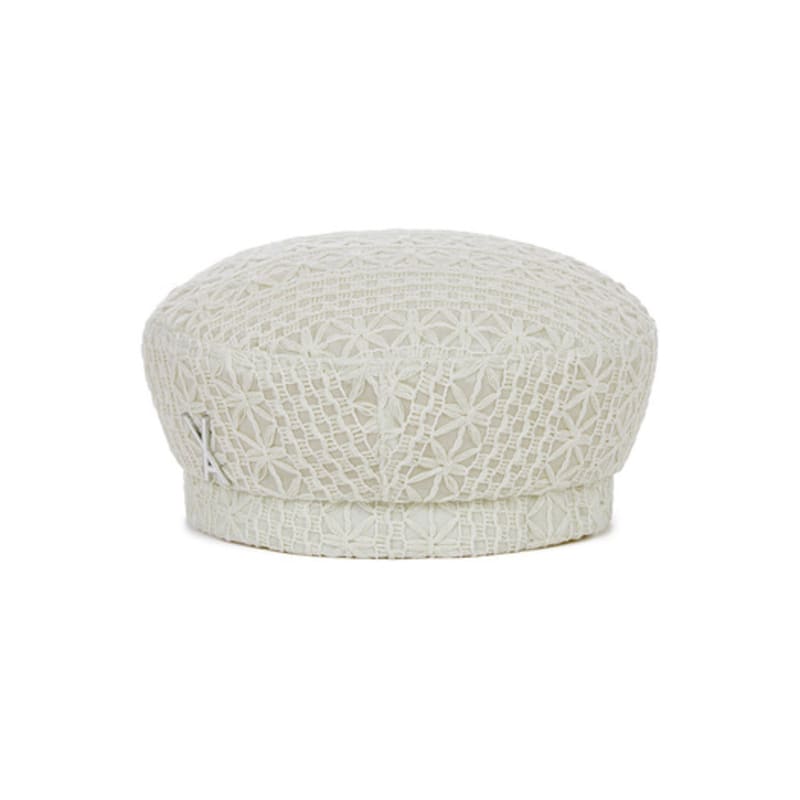 VARZAR Epoxy Stud See-Through Beret White