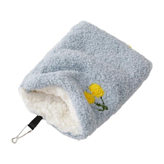 

Мешок для сна для хомяка, подвесной ветрозащитный, устойчивый к укусам, несущий упор для отдыха с вышивкой, легкий доступ, спальный мешок для хомяка, клетка для домашних животных синий