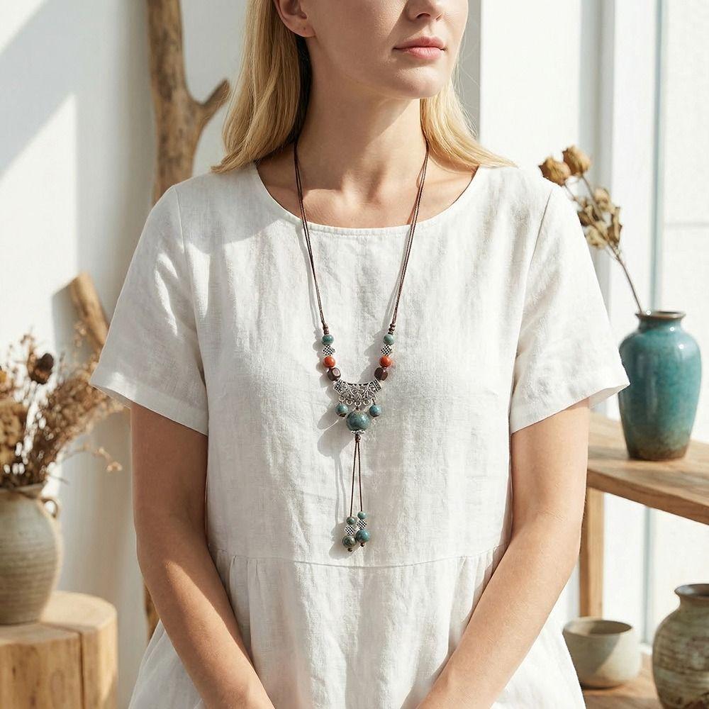 Does Not Fade Ceramic Necklace Light Luxury Women's Pendant Jewelry  Women's Accessories