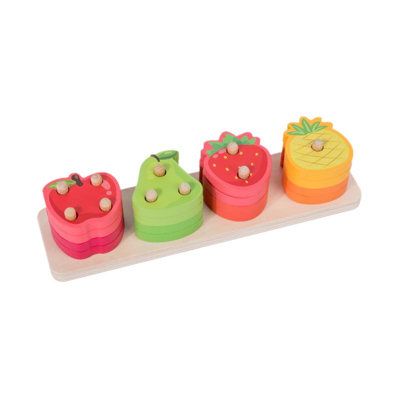Wooden Fruit Beads Educational Toy for Kids: Hand-Eye Coordination & Montessori Learning