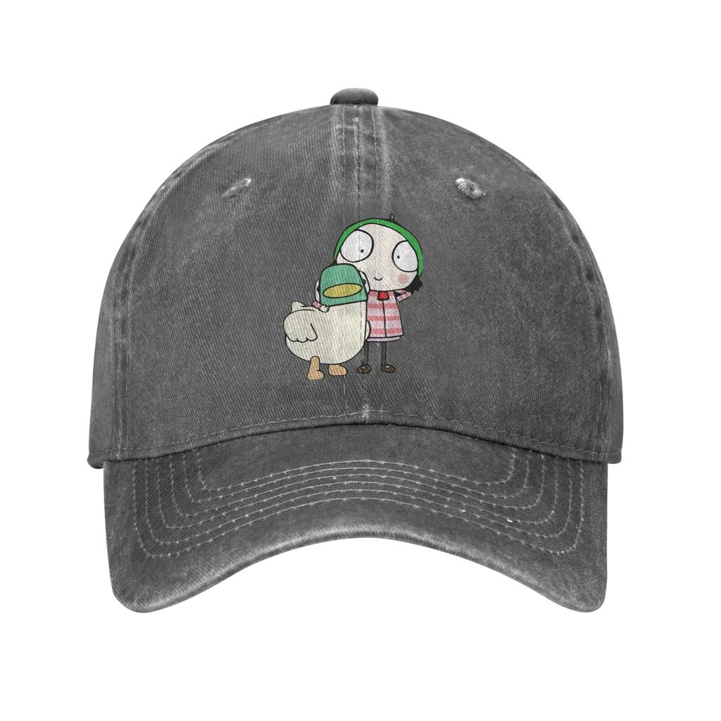 Sarah and Duck having fun Denim Cap Casual Baseball Caps Adjustable Hat Summer Unisex Baseball Hats