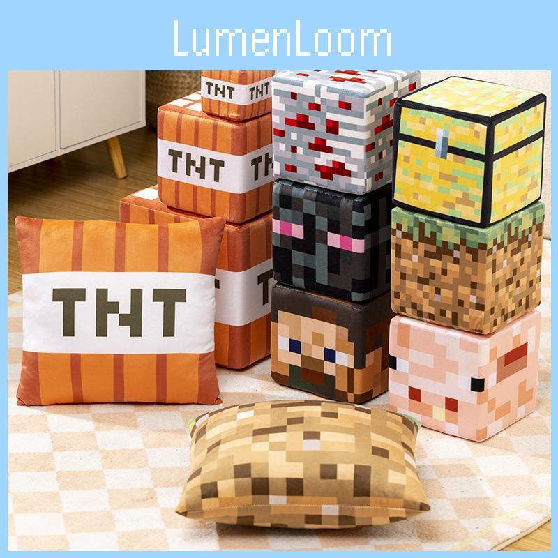 Block Minecraft Plush Pillow With Sponge Core For Colorful Block Design Doll