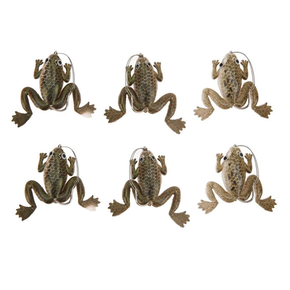 6PCS Durable PVC Frog Lure 4cm/3g Soft Frog Fishing Lures with Hook Lightweight Frog Bait Fishing Accessory