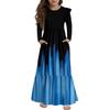 Girls' Tiered Ruffle Dress - Long Sleeve Printed Maxi With Pockets