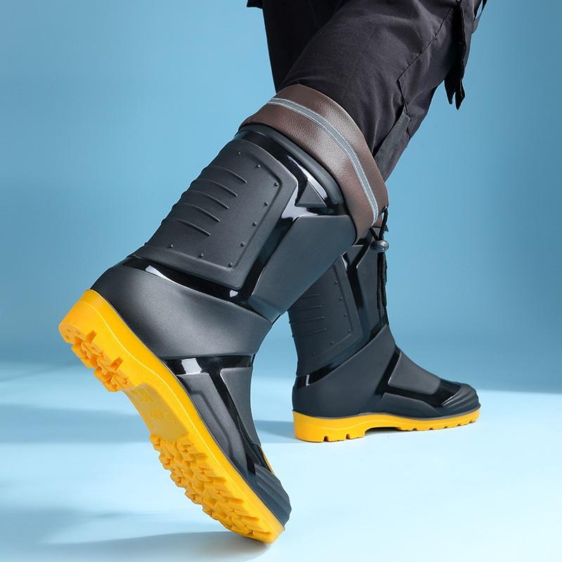 Herren Hohe Wasserdichte Gummistiefel Rutschfeste Arbeitsschuhe