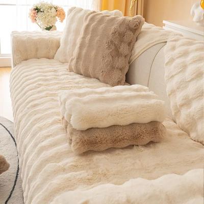 Copridivano in peluche con coniglio addensato, tappetino antiscivolo universale, morbido e caldo, asciugamano per divano, per soggiorno, decorazioni per la casa