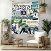 Seattle Seahawks Custom Your Name Wall Decor Tapestry Art For Pet Memorial Birthdaywedding Party Backdrop Family Gift