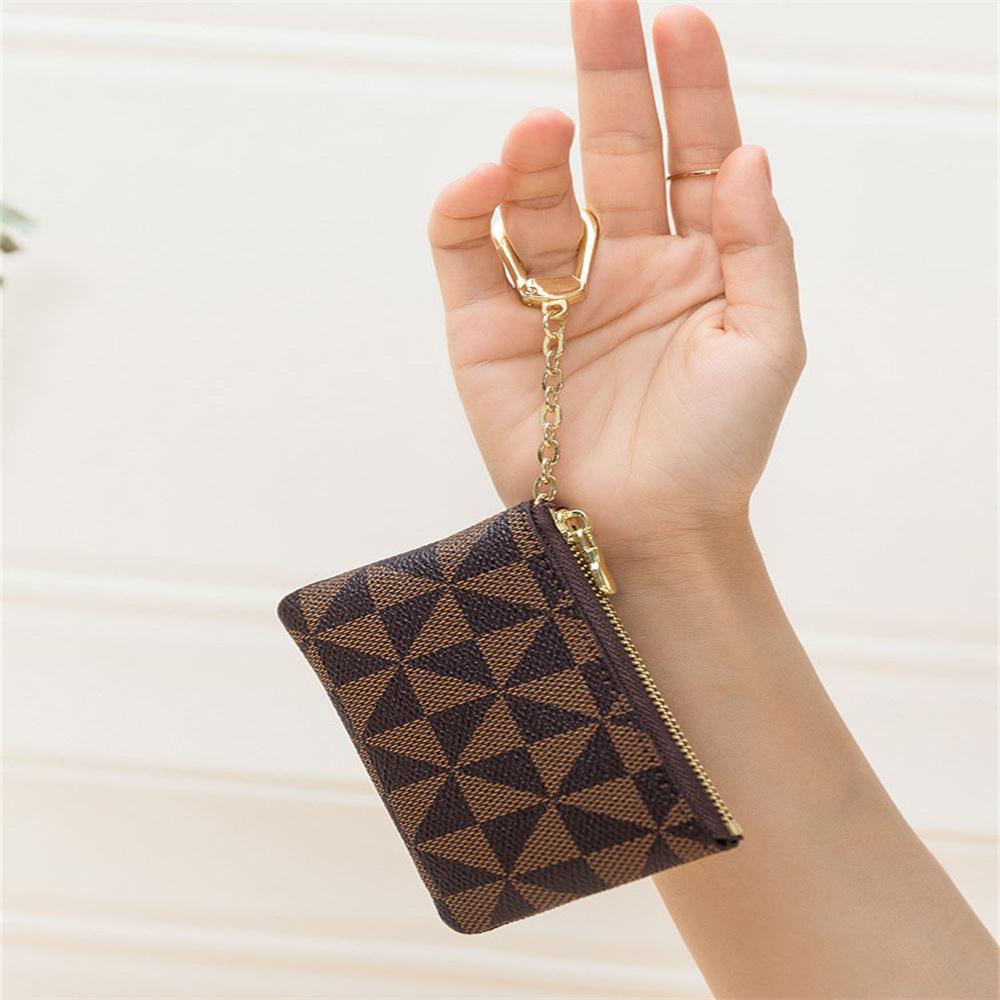 Myntnyckel Förvaringsväska Kedja Dam Mini Myntplånbok Lyxig Designer Rutig Liten Dragkedja Kort Plånbok Dam Växelpåse