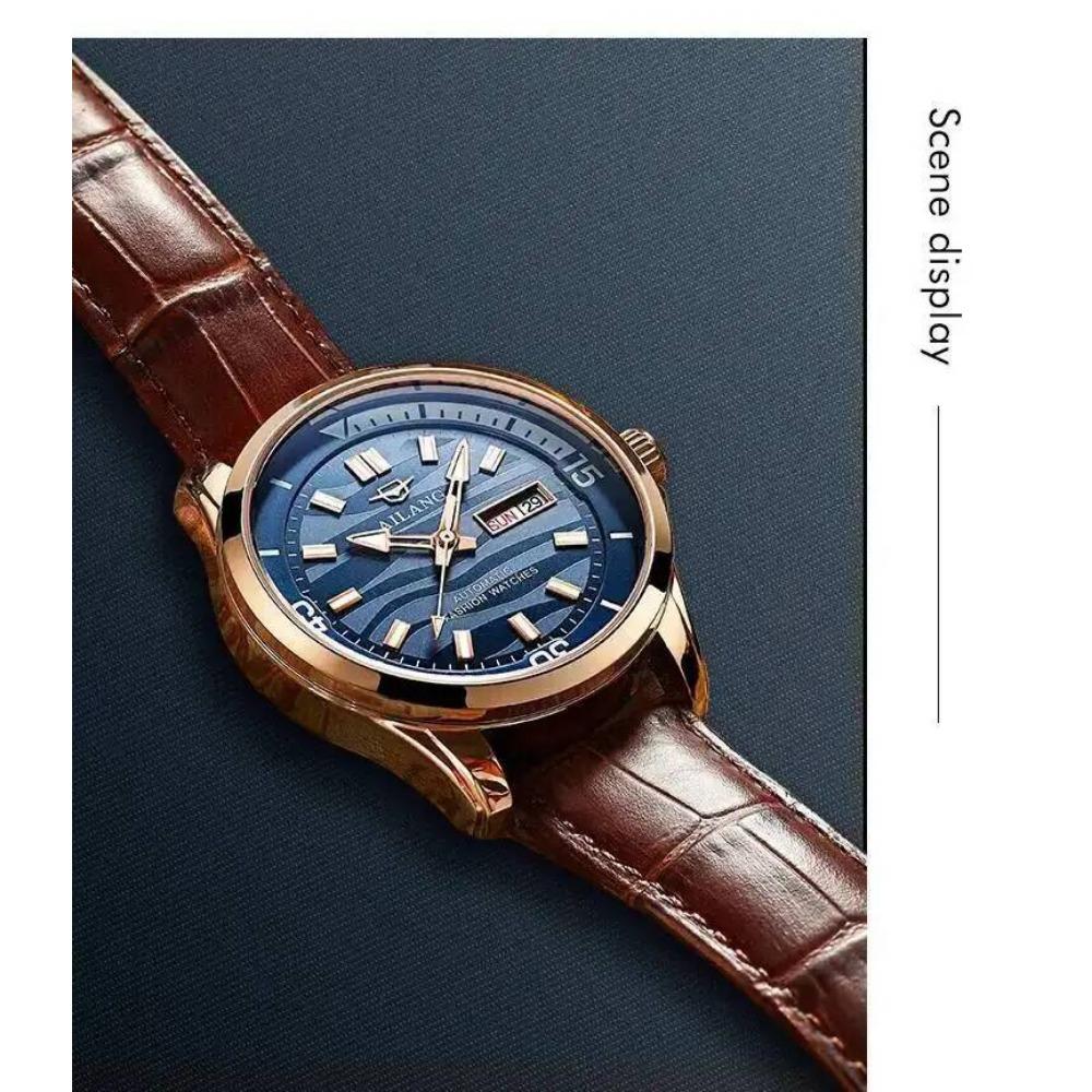 AILANG 8829 Fashion Men's Automatic Mechanical Watches Dual Calendar Luminous Hands Watch Business Watches for Man reloj hombre