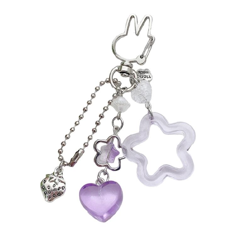 Vibrant Five Point Keychain Charm Easy Clip Feature Sturdy Alloy Keyring Accessory For Convenient Portability