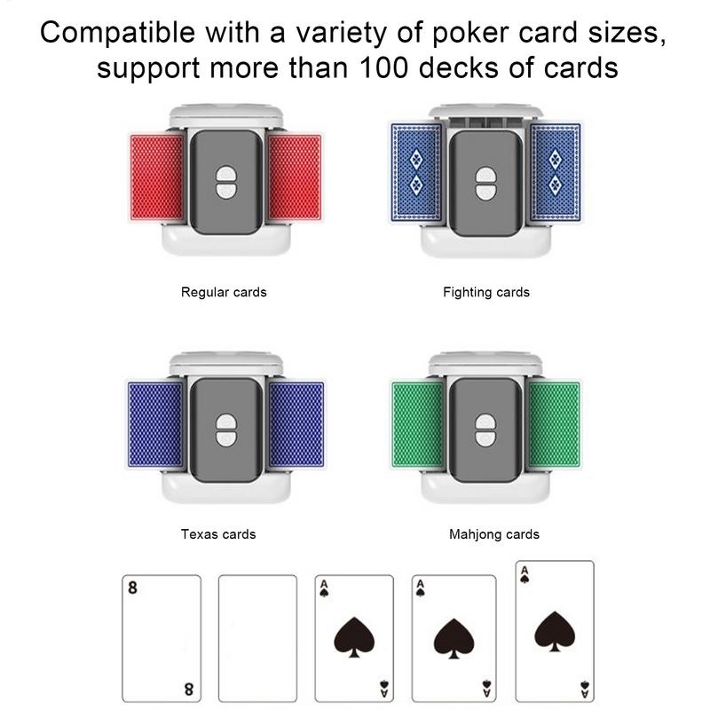 Card Shuffler 2 Deck Card Shuffler Professional Machine With 2 Mode Rechargeable Dispenser For Poker Board Game Gambling Playing