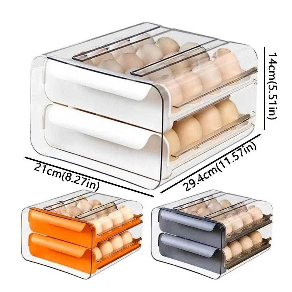 Transparent Egg Storage Box Plastic Kitchen Organizer Rack Sealed Kitchen Egg Box  Kitchen Storage