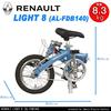 RENAULT LIGHT8 Olive Leichter Aluminiumrahmen 14 Zoll Kompaktes Klapprad Körpergewicht Felgen und Hinterrad Aluminium Ausgestattet mit Vorbau