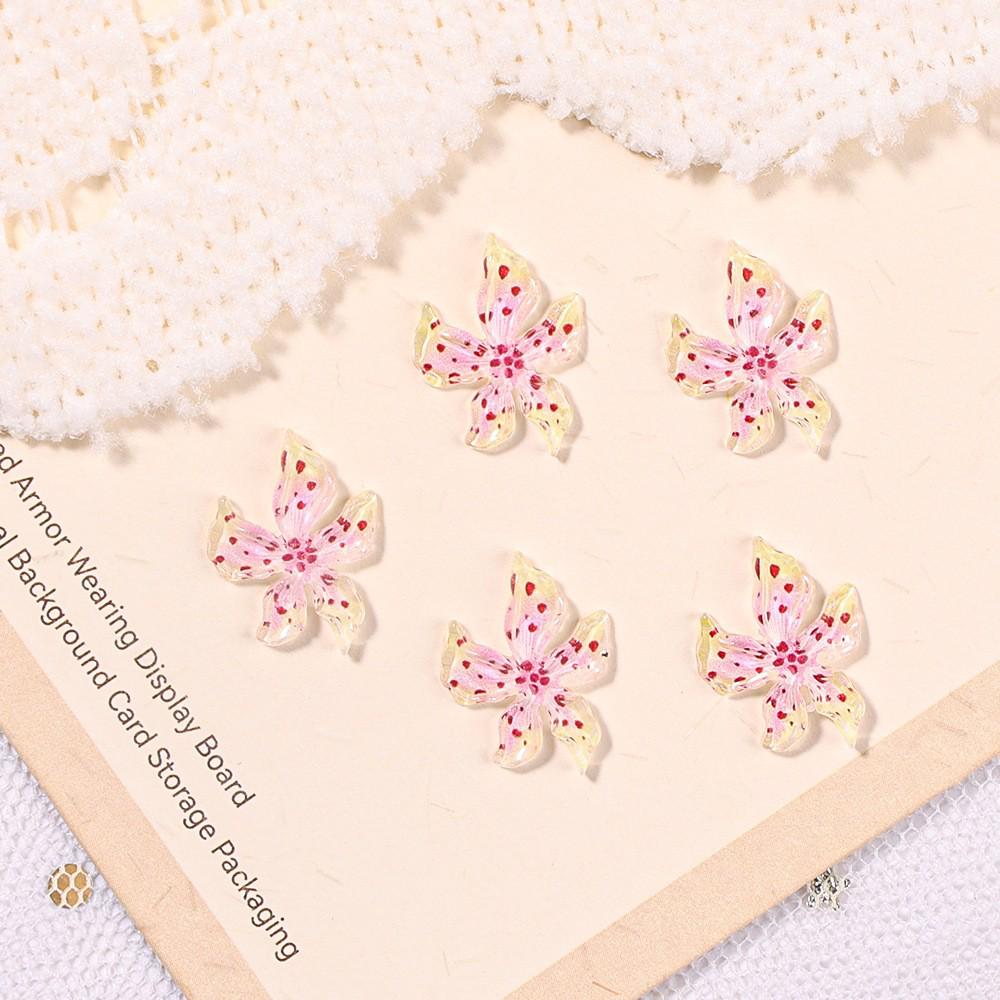 Leopard Print 3D Ice Crystal Flower Nail Art Accessories