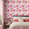 Rose Red Blossom Self-adhesive Wallpaper Morden Floral Peel And Stick Wallpaper For Girl Room Nursery Waterproof Cabinet Sticker