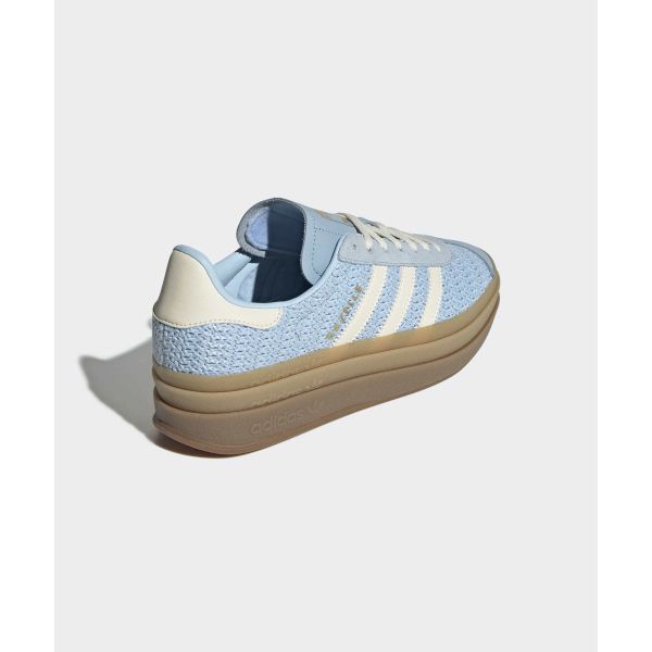 adidas Gazelle Bold Clear Sky Cream Women Sneakers Blue Sand-Strata Cream-White JS3899