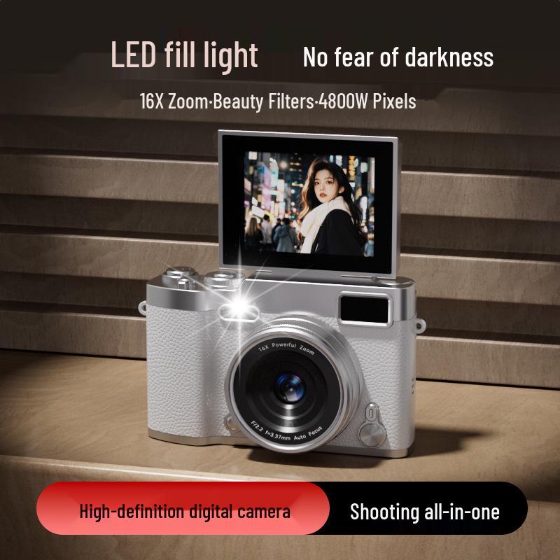 48MP HD Flip Screen Camera - Perfect for Students, Popular Campus Model for Photos and Videos